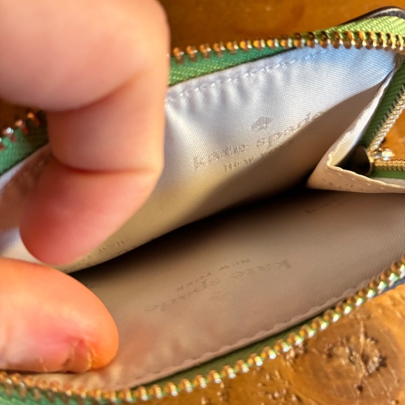 NEW - Kate Spade Turtle Green L-Zip Saffiano Leather Wallet with Card Holder - Picture 2 of 4